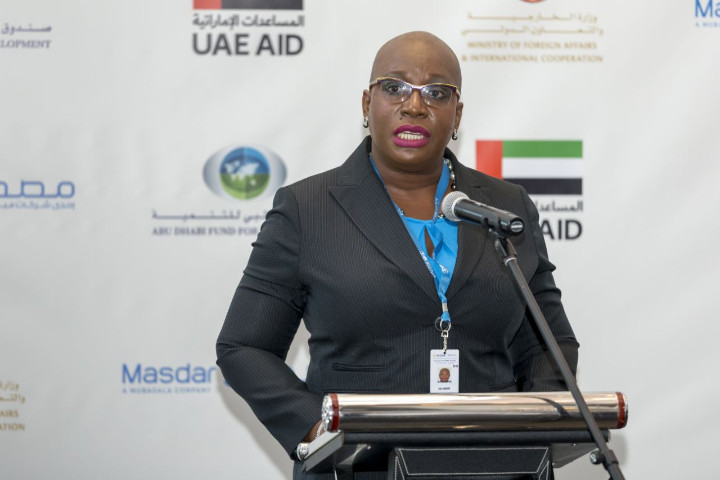 Dr_Gale_T_Rigobert_addresses_the_launch_of_the_second_funding_cycle_of_the_UAE-Caribbean_Renewable_Energy_Fund.jpg